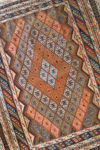 手織りマシュワニキリム アフガニスタン トライバルラグ 138×112cm