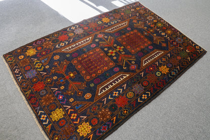 144×88cm ペルシャ絨毯 バルーチ 手織り トライバルラグ ヴィンテージ Decorworks