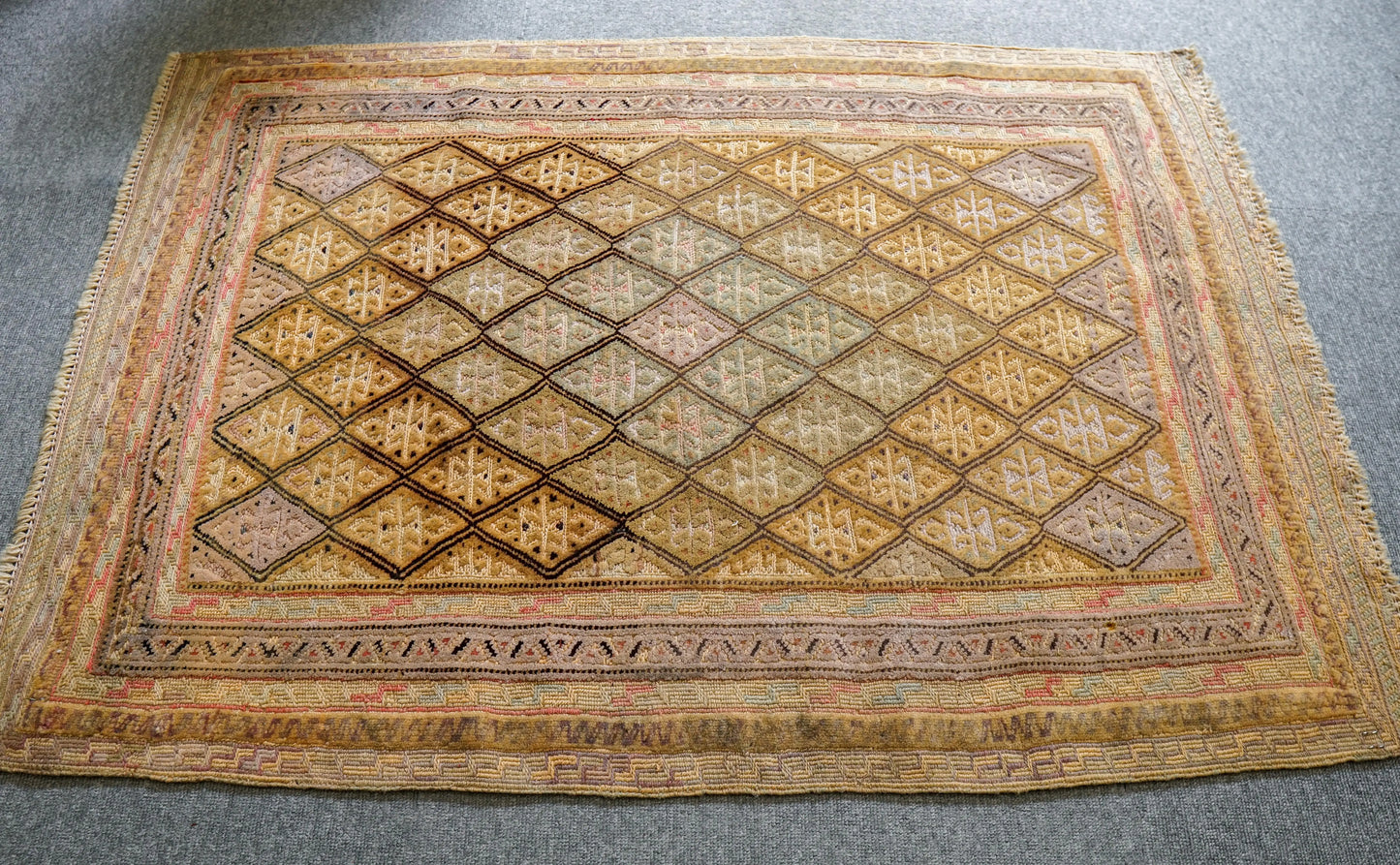 108×75cm アフガニスタン オールドマシュワニキリム 手織り 絨毯 Decorworks