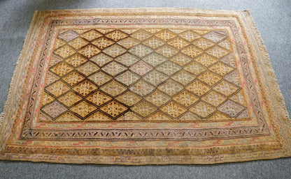 108×75cm アフガニスタン オールドマシュワニキリム 手織り 絨毯 Decorworks