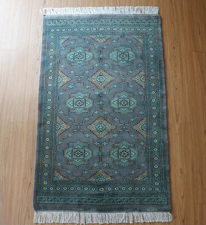  パキスタン手織り絨毯 121×76cm｜ニュージーランド産ウーステッドウール使用・高密度織り