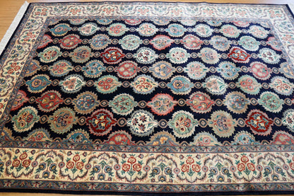  パキスタン最高級手織り絨毯 274×186cm｜ギュルダン（花瓶文様）・ ダブルノット（トルコ結び）・高密度ウール