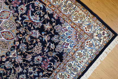  ペルシャ絨毯 ナイン産 250×200cm｜ウール×シルク・繊細メダリオンの伝統デザイン