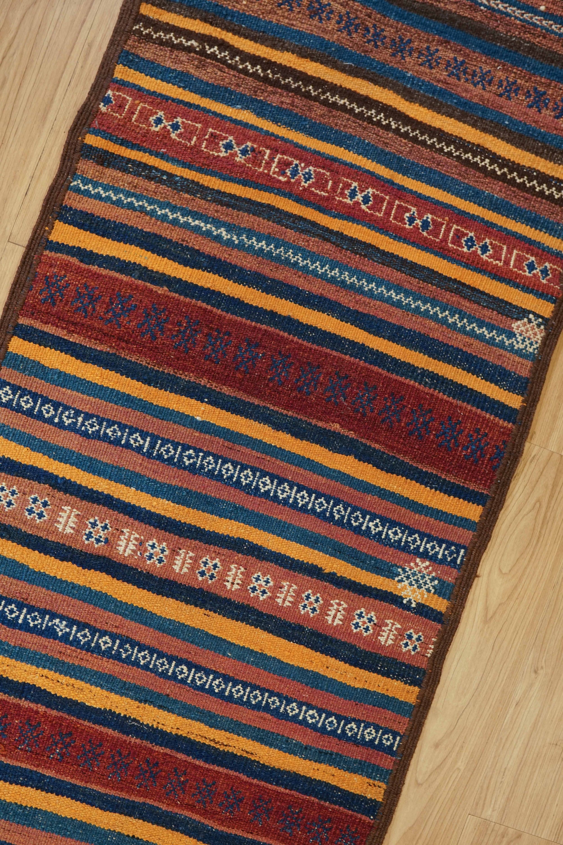  　アフガニスタン手織りキリム　ランナー 312×63 トライバルラグ ヴィンテージ