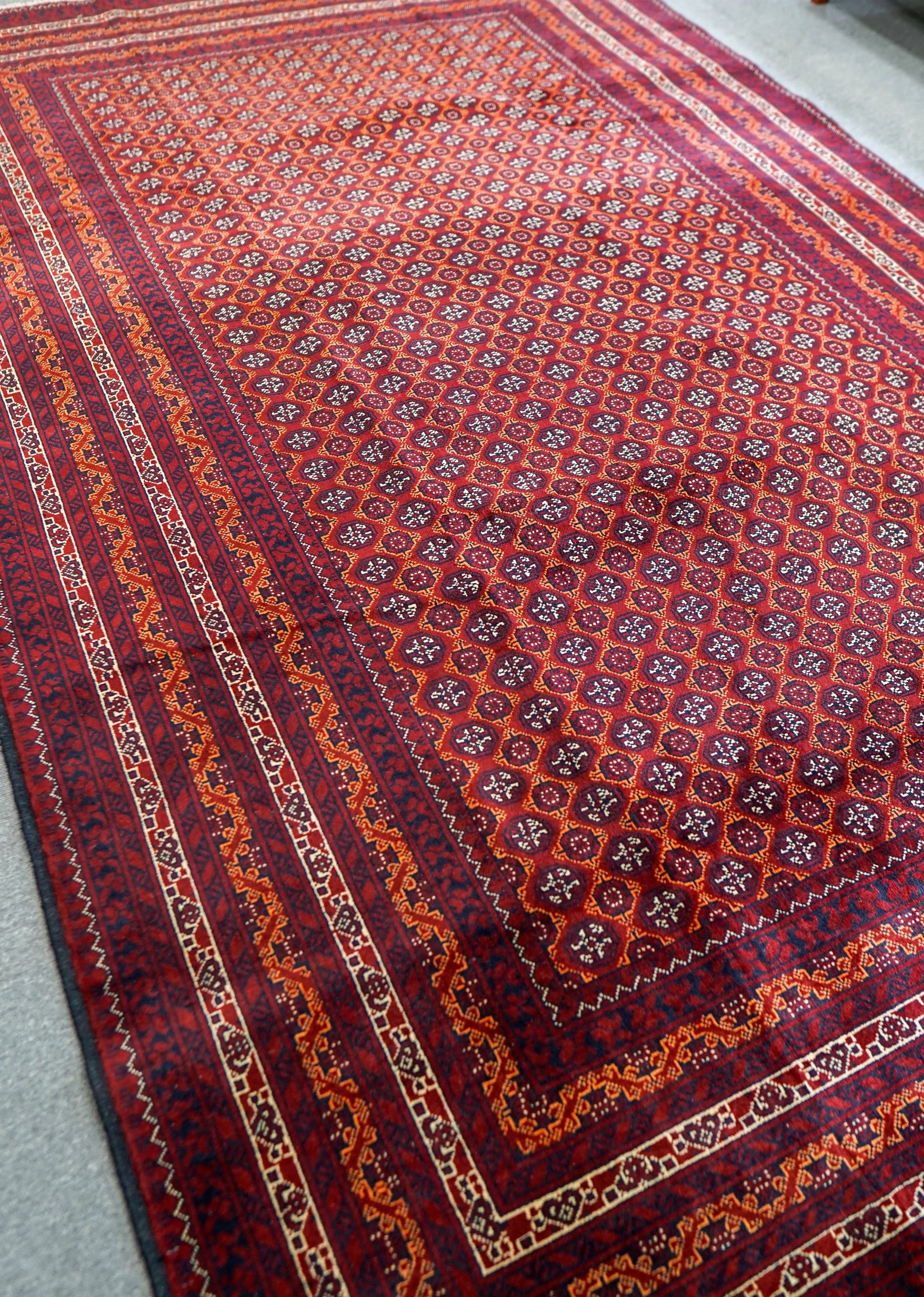 295×190cm アフガニウタン 手織り絨毯 ホジャロシュナイ トルクメン ボハララグ Decorworks