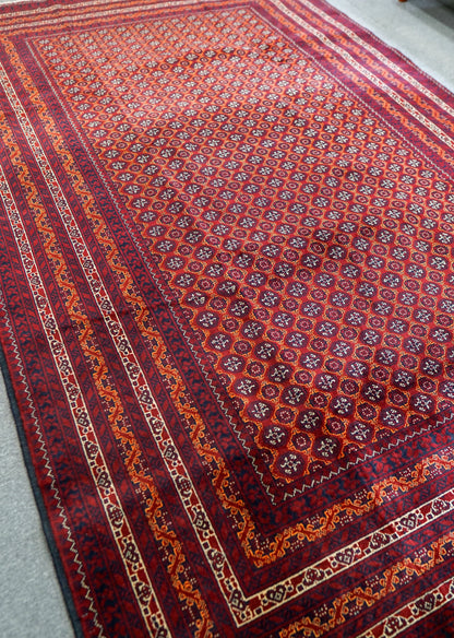 295×190cm アフガニウタン 手織り絨毯 ホジャロシュナイ トルクメン ボハララグ Decorworks
