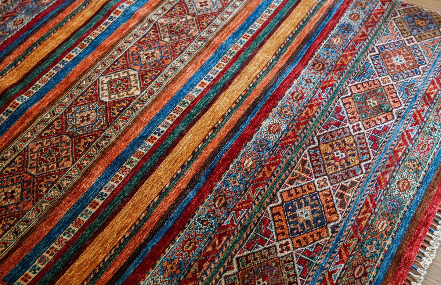 アフガニスタン手織り絨毯 ガズニーウール 200×149cm｜クルジーンデザイン トライバルラグ リビングサイズ