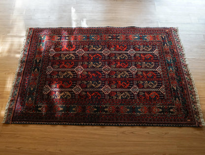  アフガン手織り絨毯 トルクメン ラグ 150×101cm