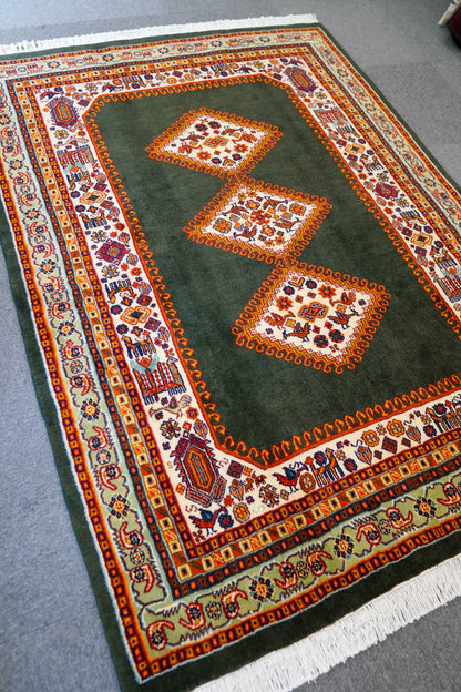 200×146cm  ペルシャ ガシュガイ 手織り絨毯 Decorworks
