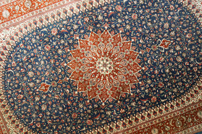 Collection 197×135cm ペルシャ手織り絨毯 クム産 ヌーリ工房 シルク100% 証明書付