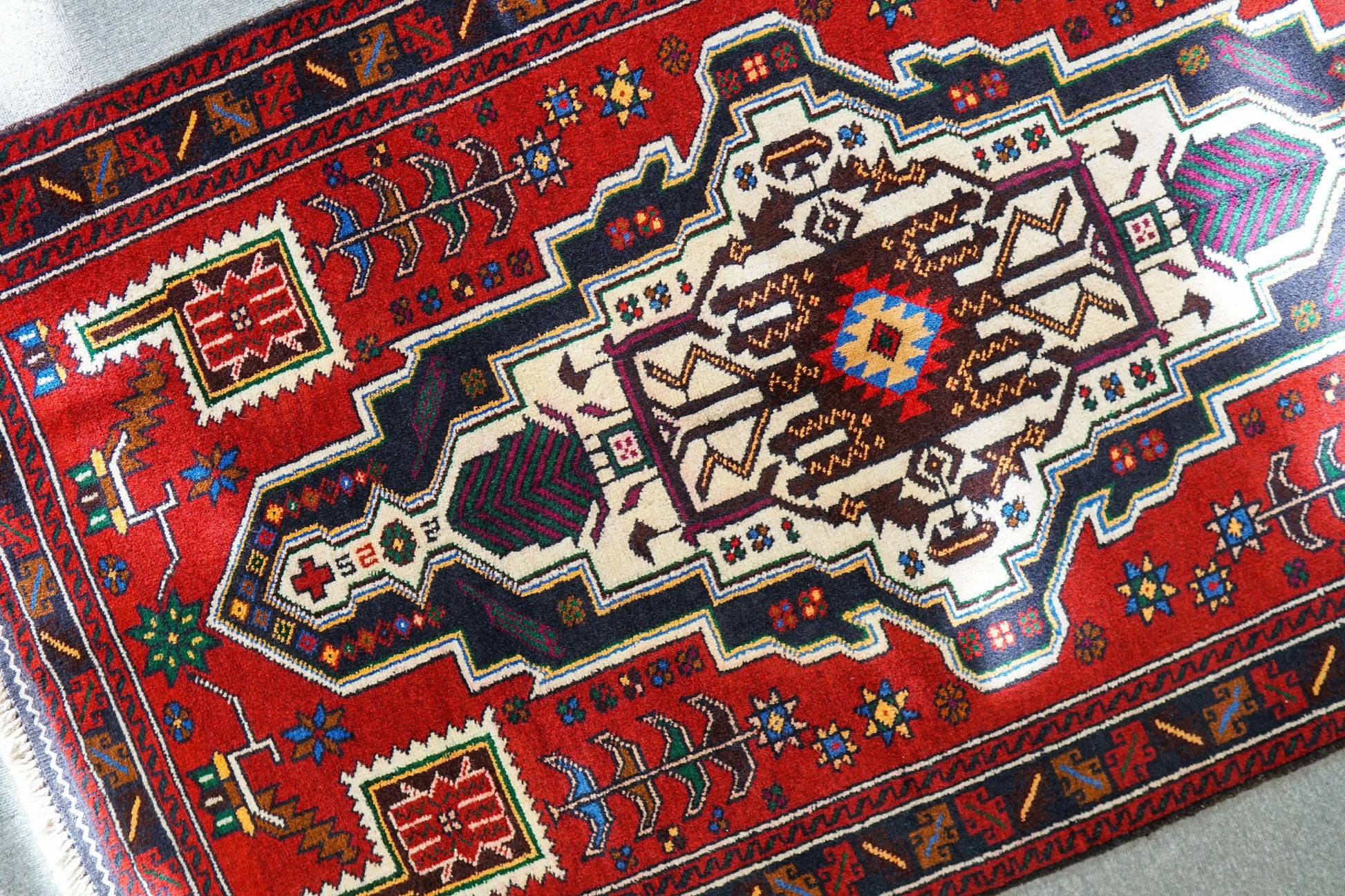 163×95cm ペルシャ 絨毯 バルーチ 手織り トライバルラグ Decorworks