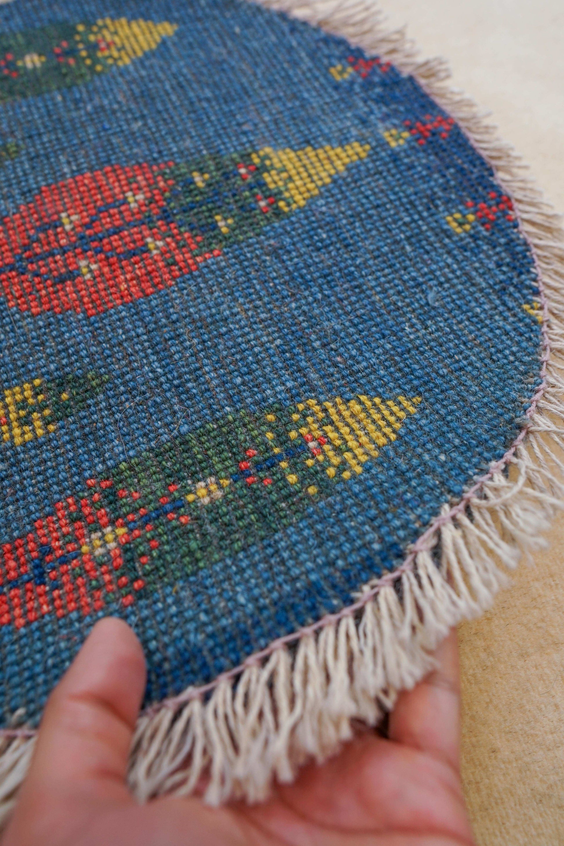  40×40cm ペルシャ絨毯 手織りギャッベ アマレ族 ギャベ