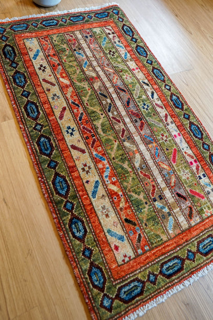 Collection 96×56cm アフガニスタン手織りギャッベ ガズニウール トライバルデザイン