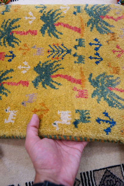  ペルシャ手織りギャッベ アマレ族 40×40cm｜ウール100% ミニラグ・チェアマット