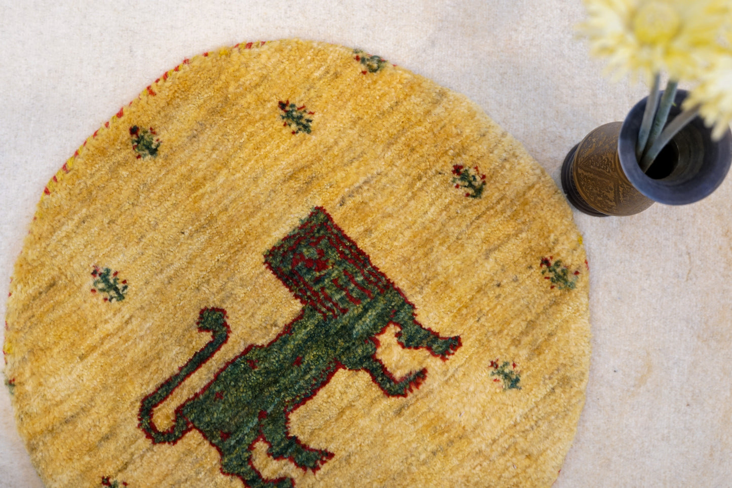  ペルシャ絨毯 手織りギャッベ カシュクリ族ギャッベ 40×40cm