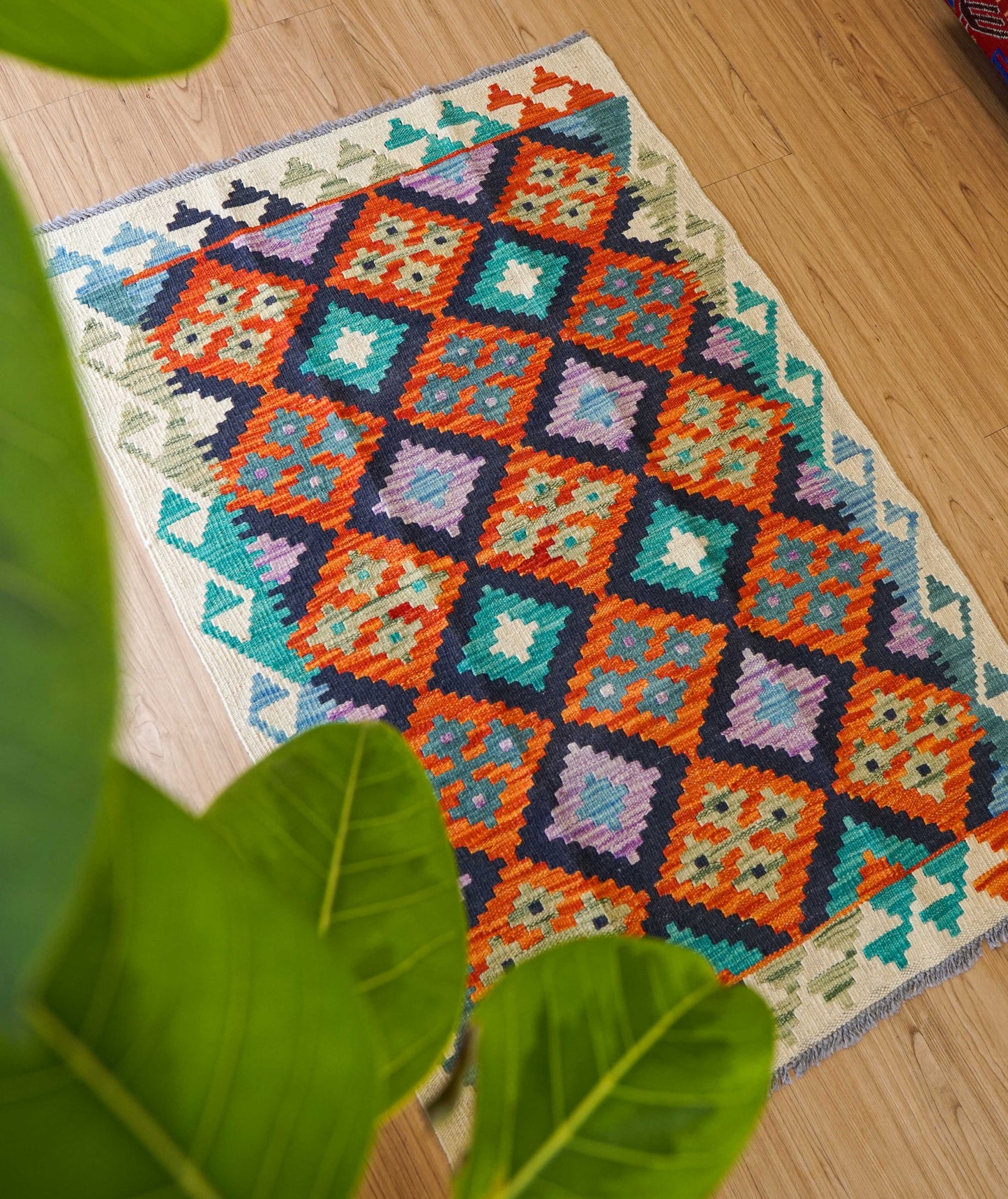 アフガニスタン 手織りキリム118×81cm トライバルラグ