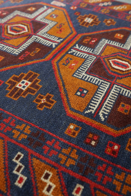 142×87cm アフガン　トライバルラグ　バルーチ族　ヴィンテージラグ Decorworks