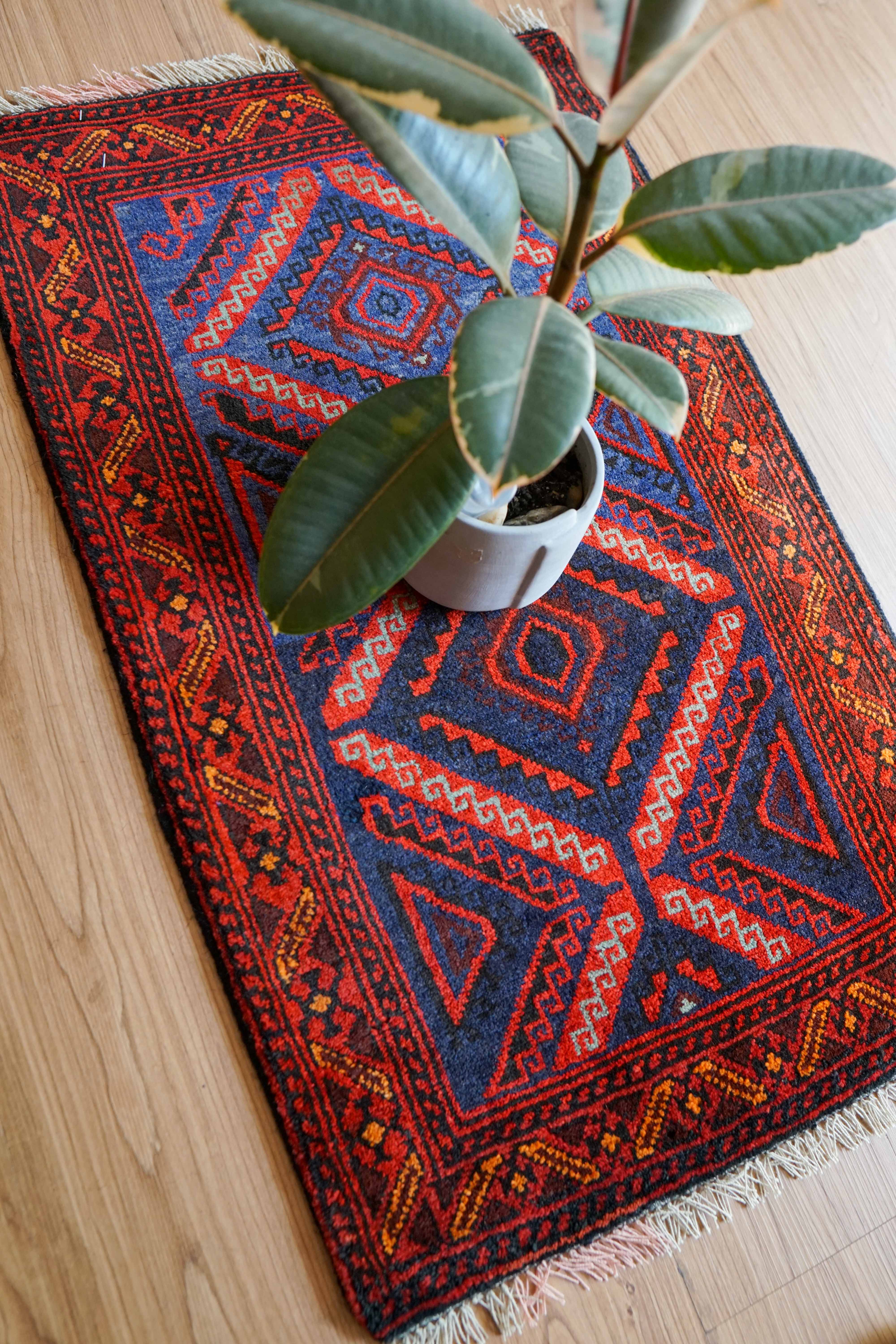 アフガン バルーチ ヴィンテージ絨毯 83×50cm トライバルラグ – Decorworks