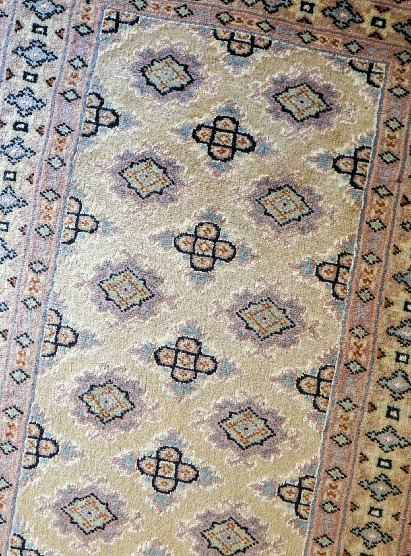 パキスタン手織り絨毯 玄関マット 95×63cm