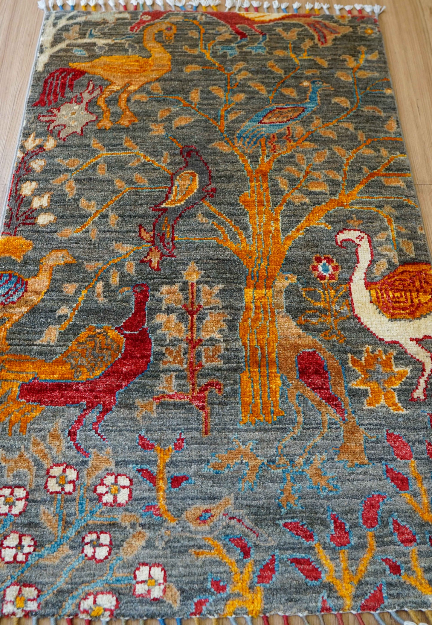  アフガニスタン手織り絨毯 ガズニ ギャッベ 95×62cm