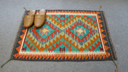 90×60cm　　アフガニスタン手織りキリム Decorworks