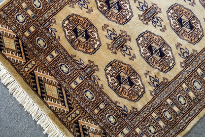 112×77cm トルクメン ボハララグ 手織り絨毯 パキスタン絨毯 Decorworks