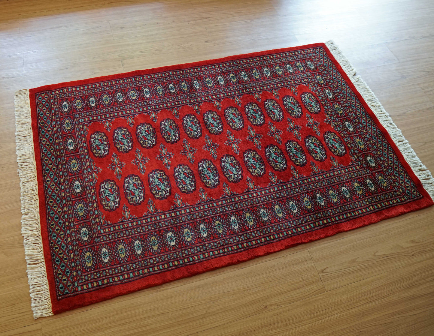  トルクメン ボハララグ 144×94cm｜ニュージーランド産メリノウール パキスタン手織り絨毯
