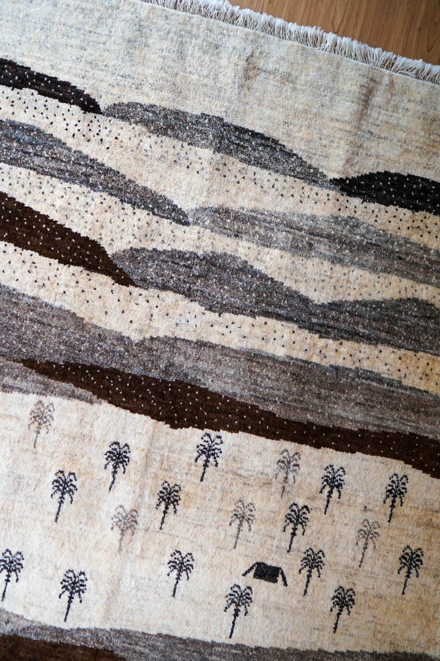  200×159cm ペルシャ絨毯 手織りギャッベアマレ族ギャベ