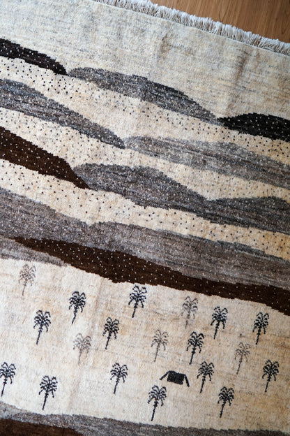  200×159cm ペルシャ絨毯 手織りギャッベアマレ族ギャベ