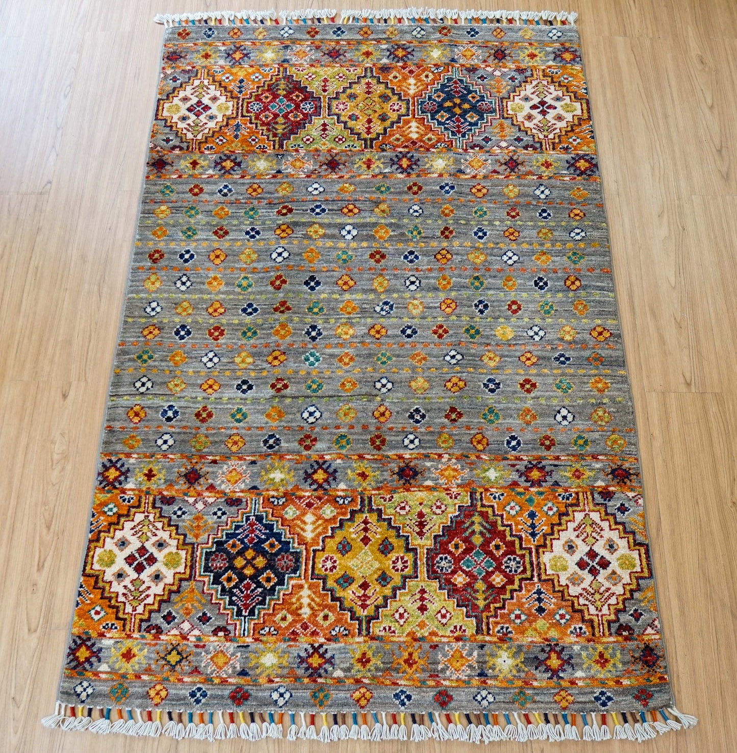  アフガニスタン手織り絨毯 151×97cm ガズニー トライバルラグ