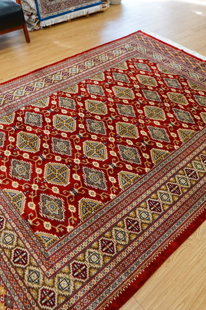  パキスタン手織り絨毯 ジャルダルデザイン 238×166cm｜ニュージーランド産メリノウール