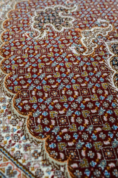  154×100cm 手織り ペルシャ絨毯 タブリーズ産　50RAJ