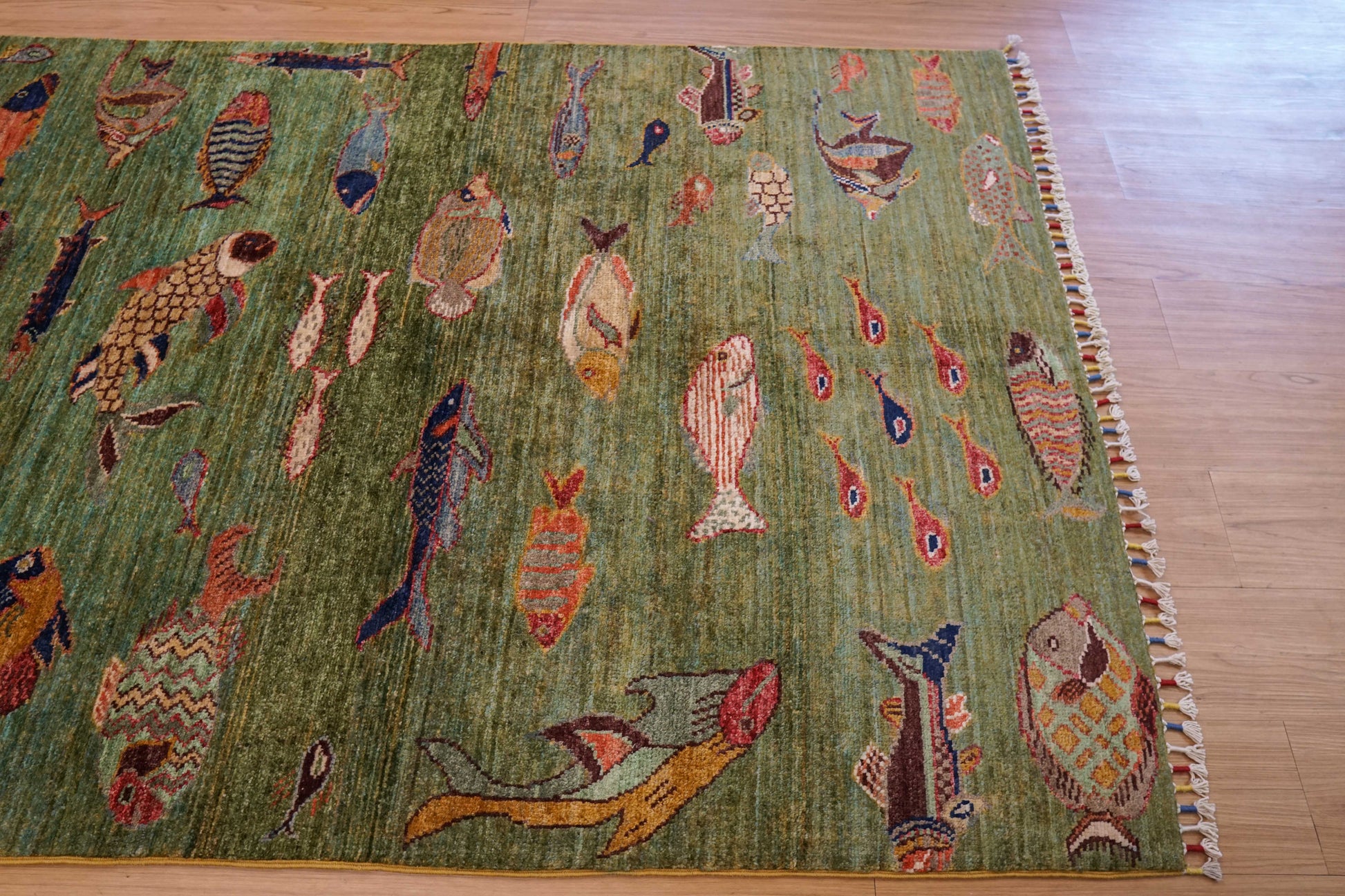  アフガニスタン手織り絨毯 ガズニ地方 手紡ぎウール手織り絨毯 177×122cm 草木染め
