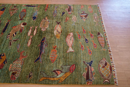  アフガニスタン手織り絨毯 ガズニ地方 手紡ぎウール手織り絨毯 177×122cm 草木染め