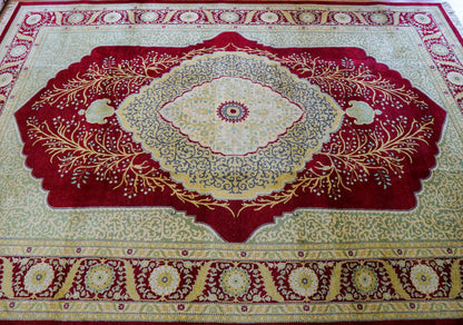  パキスタン手織り絨毯 305×215cm｜トルコ結びが