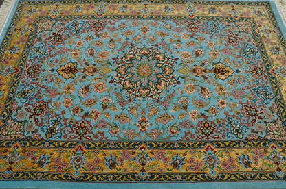  ペルシャ絨毯 イスファハン産 シャーシャハニ工房 約170×115cm｜コルクウールとシルク