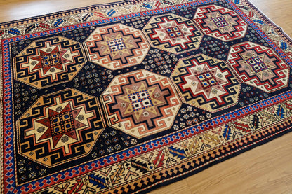  アフガン手織り絨毯 ボハラ 220×140cm｜ウール・紺色
