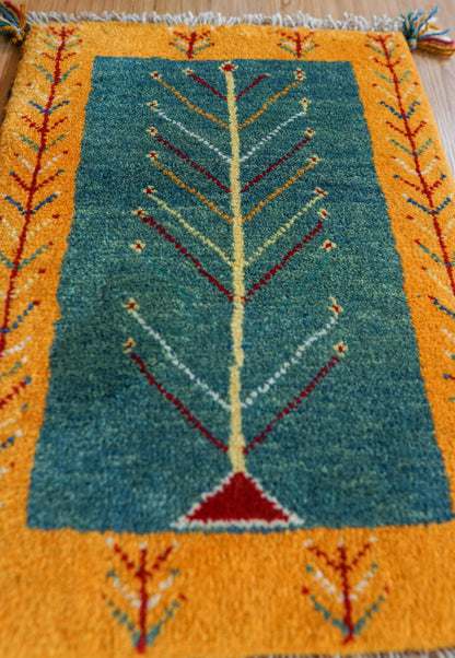  ペルシャ絨毯 手織りギャッベ アマレ族 55×43cm