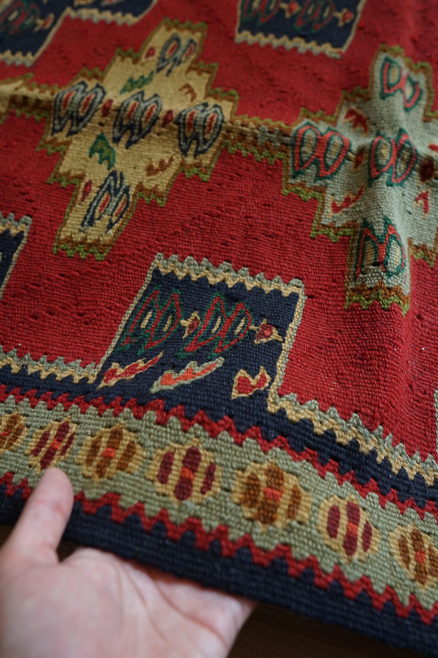  セネキリム 103×71cm イラン手織りキリム トライバルラグ 玄関マット