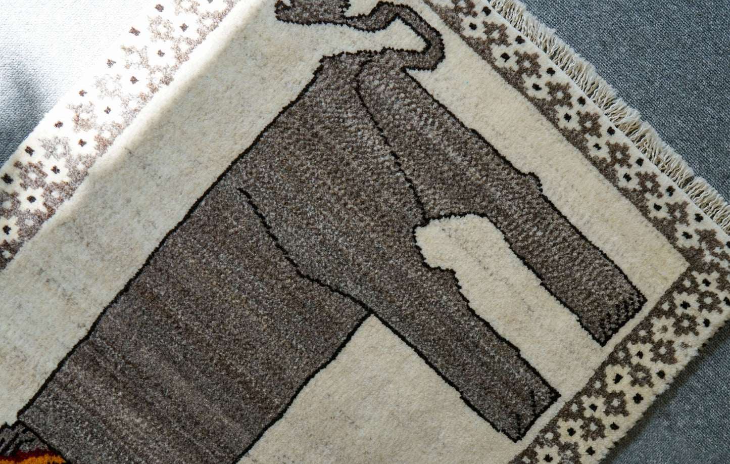 97×63cm  ペルシャ手織り絨毯 ギャッベ   カシュクリ Decorworks