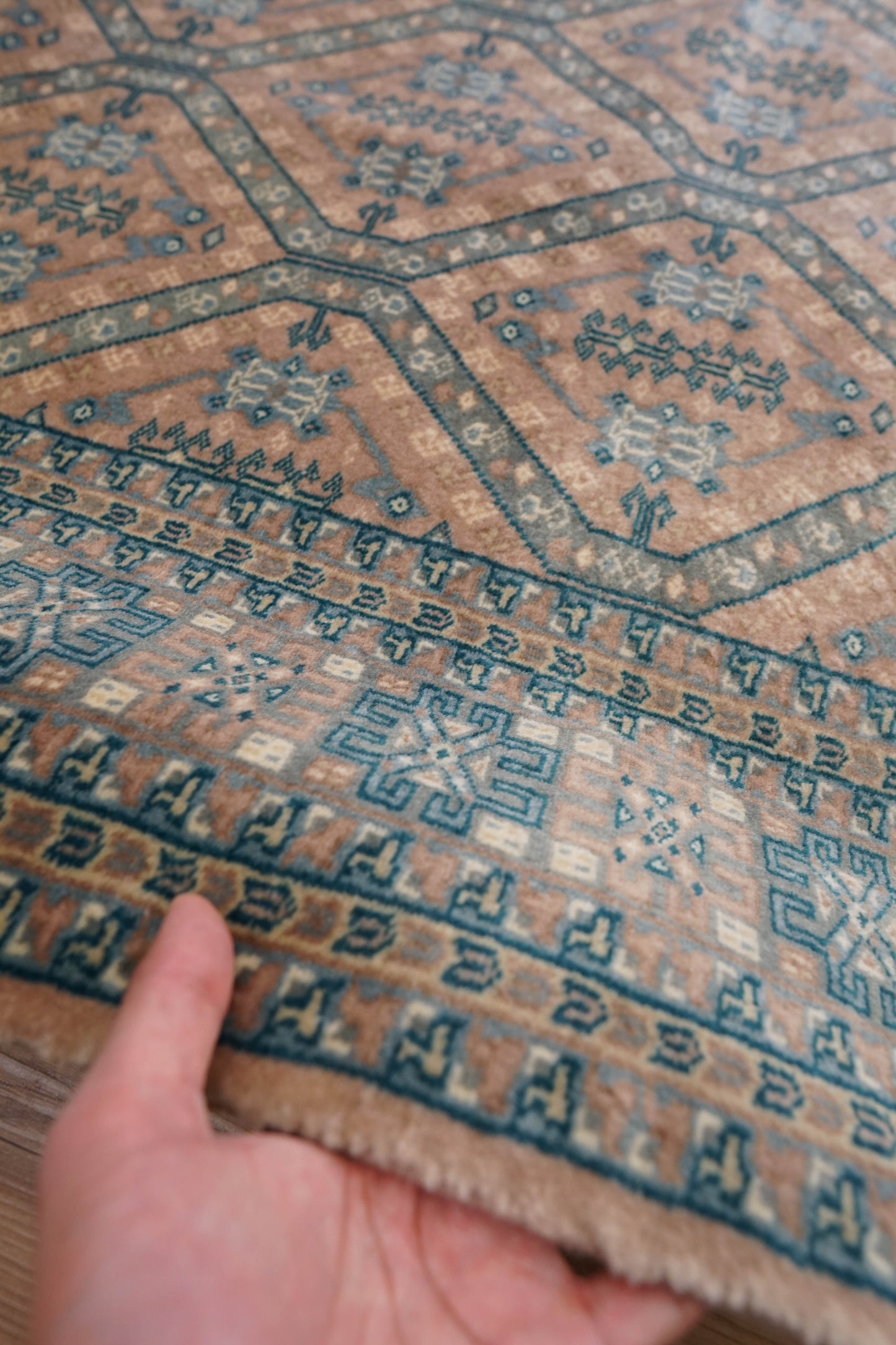  217×153cm パキスタン手織り絨毯 Fine quality11/22