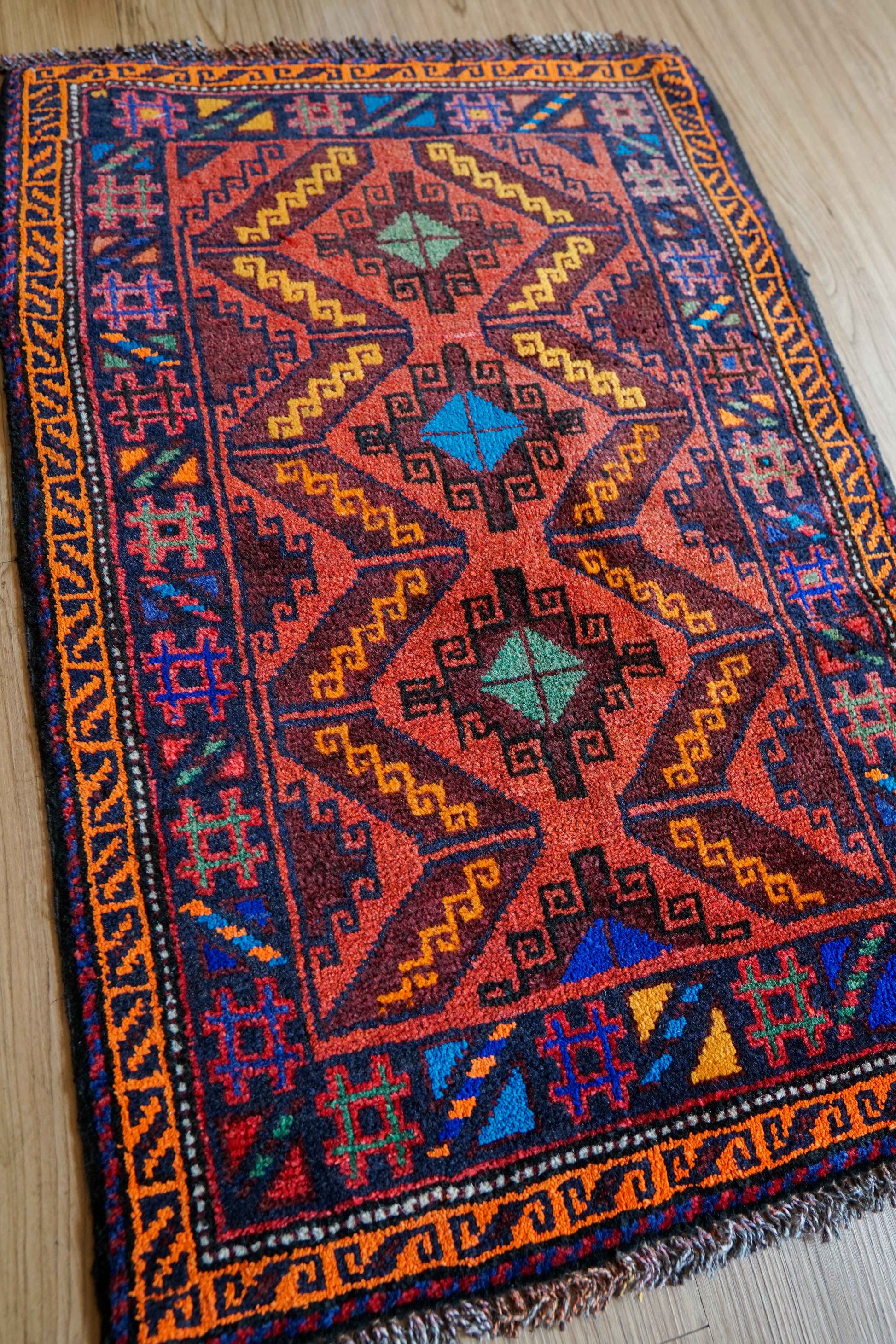  アフガン バルーチ ヴィンテージ絨毯 79×53cm｜手織りトライバルラグ