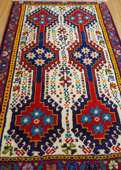  手織りペルシャ絨毯 ヤラメ 95×62cm