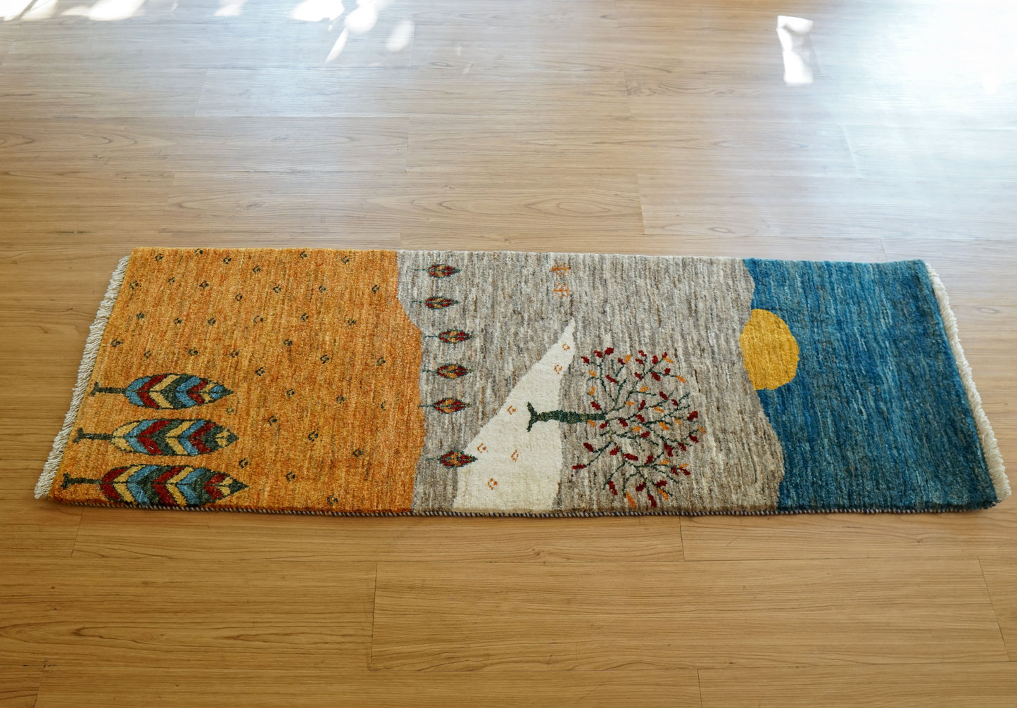 Collection 148×49cm【ペルシャ手織りカシュクリギャッベ] リズ バフト ギャッベ 手織り絨毯