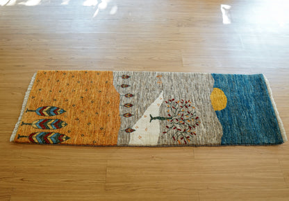 Collection 148×49cm【ペルシャ手織りカシュクリギャッベ] リズ バフト ギャッベ 手織り絨毯