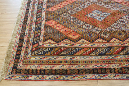 手織りマシュワニキリム アフガニスタン トライバルラグ 138×112cm