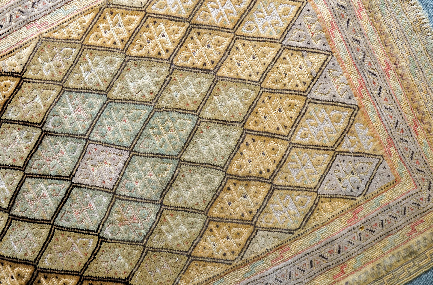 108×75cm アフガニスタン オールドマシュワニキリム 手織り 絨毯 Decorworks