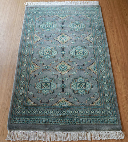  パキスタン手織り絨毯 121×76cm｜ニュージーランド産ウーステッドウール使用・高密度織り