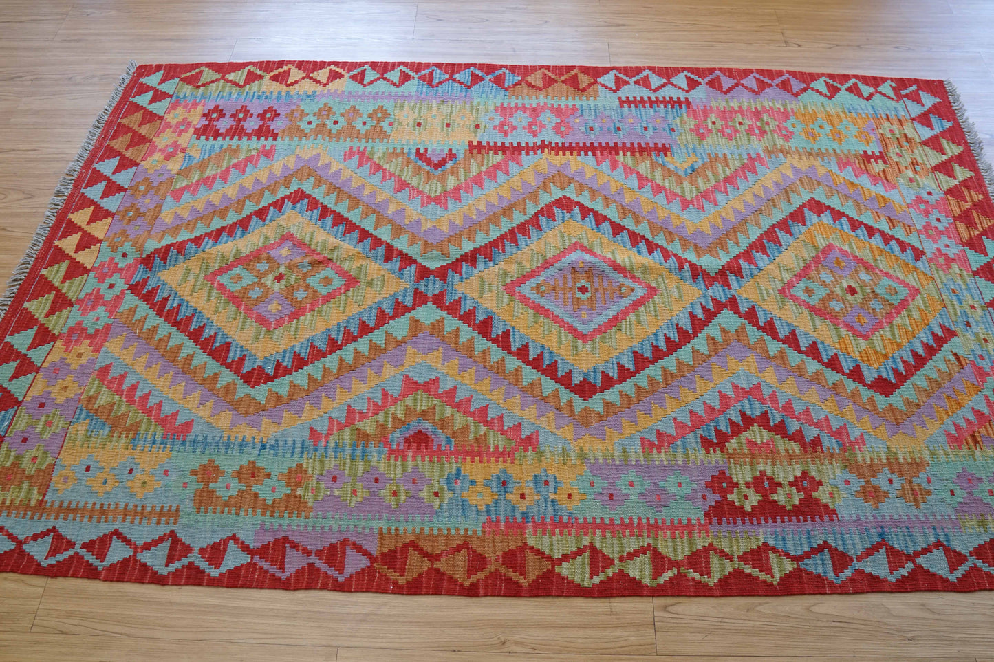  アフガン手織りキリム 194×118cm　