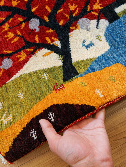 ペルシャ手織り カシュクリギャッベ リーズバフト 91×63cm｜アートギャッベ｜選び抜かれた上質ウール